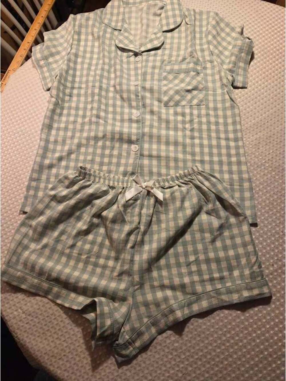 Green and White Pajama Set Size Medium [COPY]